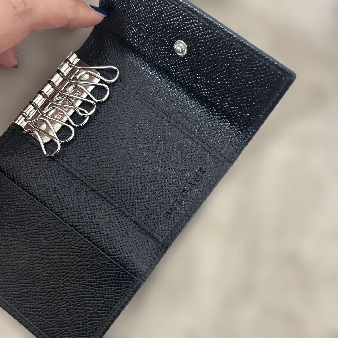 タ*ビ様 新品未使用品⭐︎BVLGARI ブラック レザー6連 キーケース