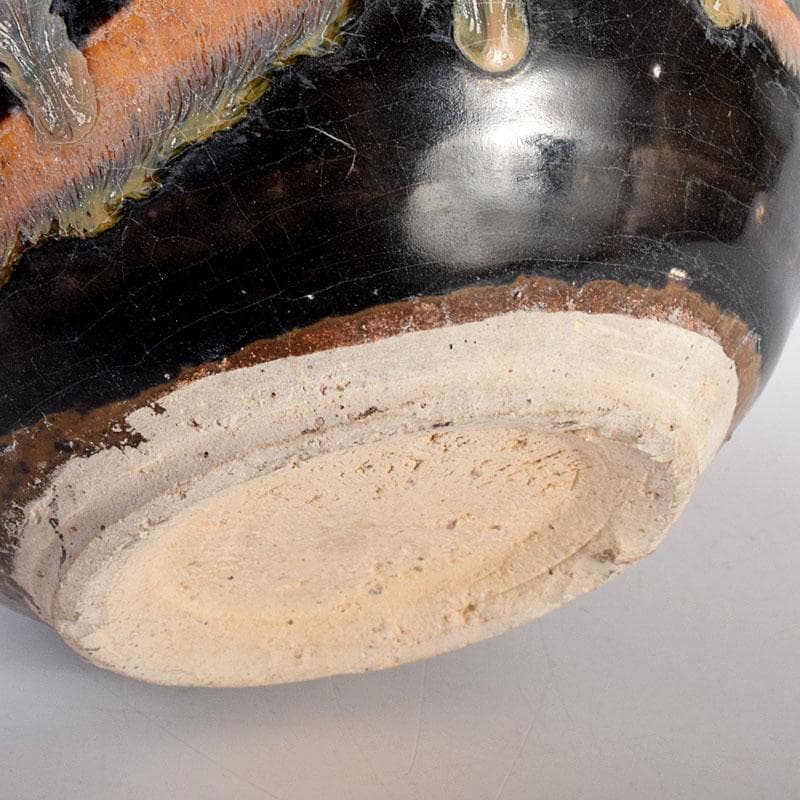 中国　磁州窯黒釉　壺　花入　C　6888