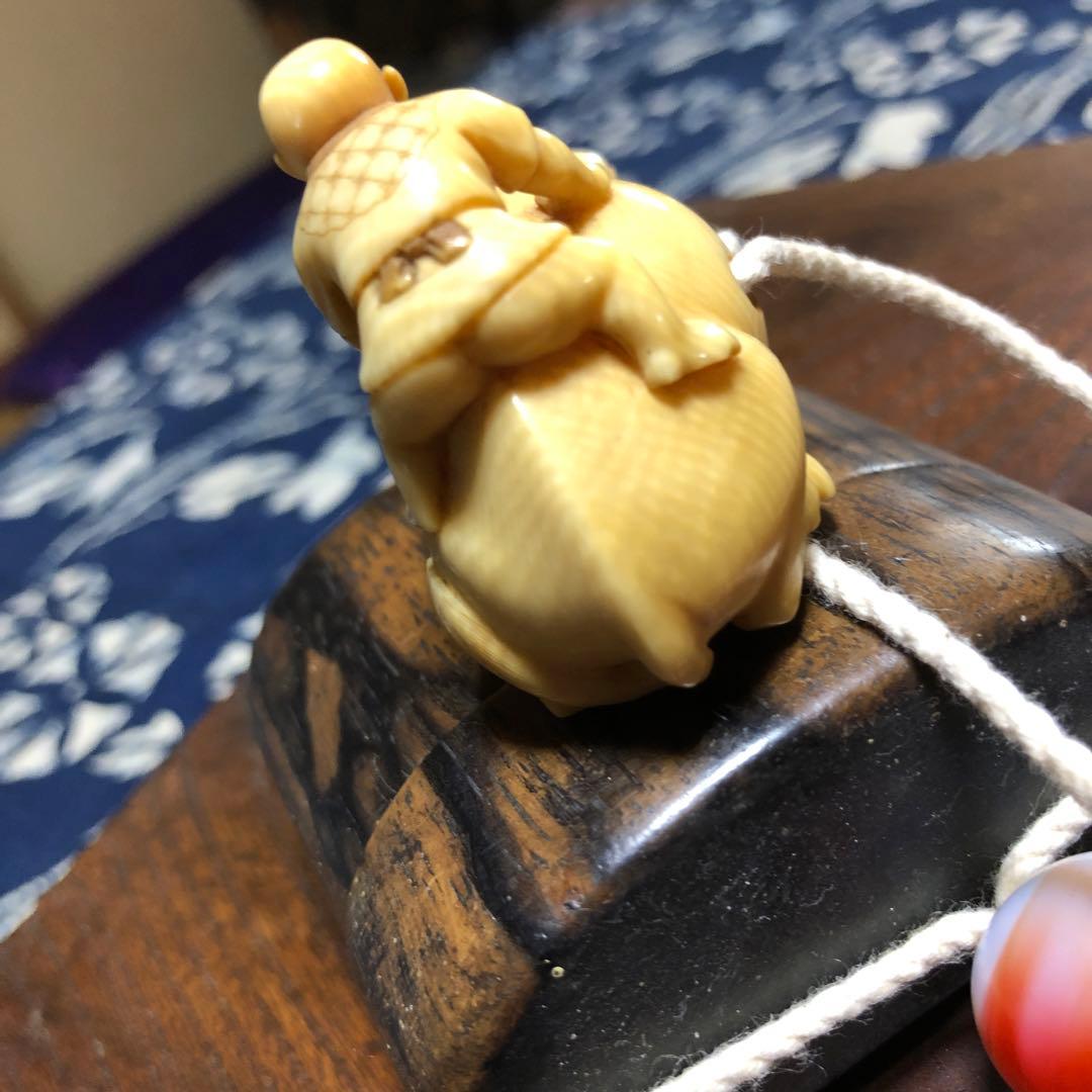 根付け　牧童　時代物