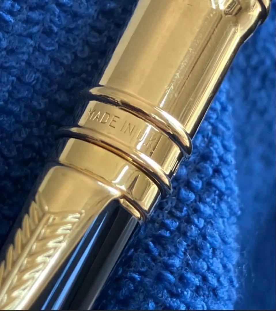 英国製/重厚なブラック軸にダブル金環のパーカーデュオフォールドBP