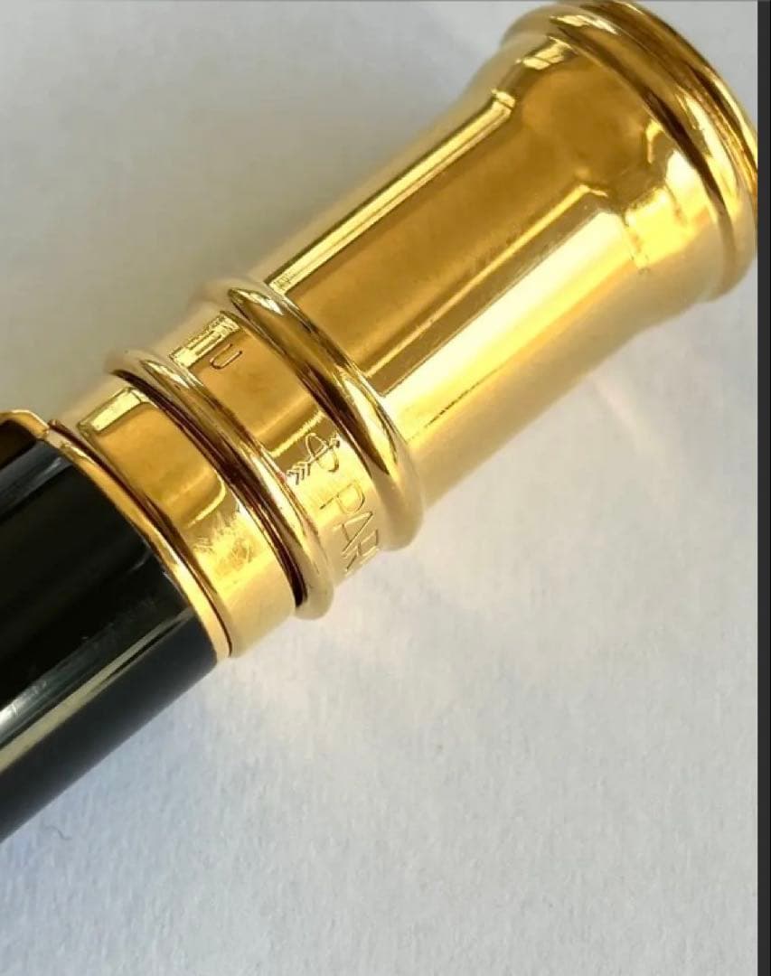 英国製/重厚なブラック軸にダブル金環のパーカーデュオフォールドBP