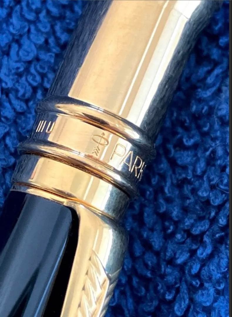 英国製/重厚なブラック軸にダブル金環のパーカーデュオフォールドBP