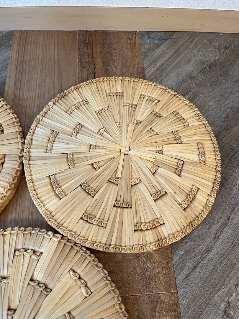 茶道具 露地道具 円座 5客揃 藁竹 天然素材 座具 敷物 紙箱
