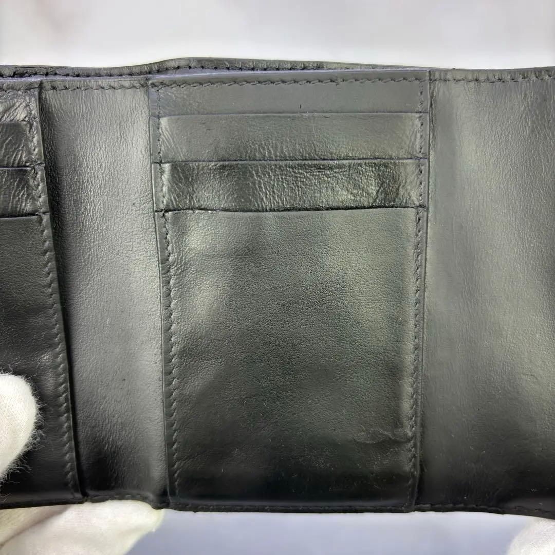 【正規品✨】BOTTEGA VENETA 三つ折り財布 ブラック