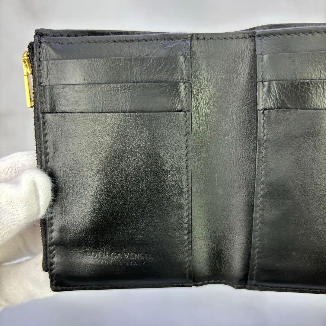 【正規品✨】BOTTEGA VENETA 三つ折り財布 ブラック