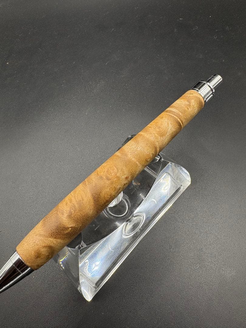 506極上　マーブルウッド　瘤杢　木軸シャーペン　ボールペン