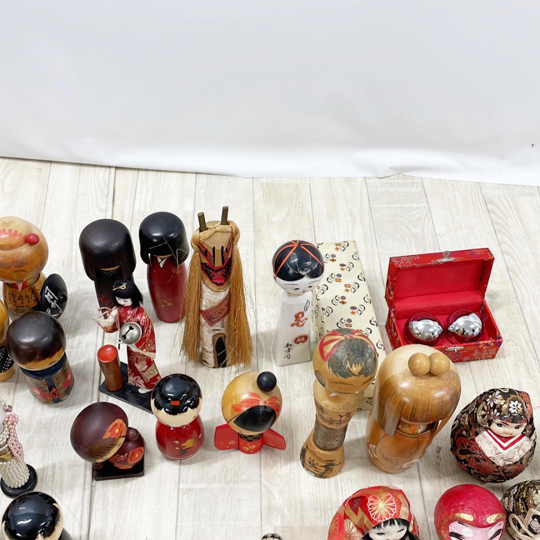伝統工芸木製こけし人形セット 約50体位