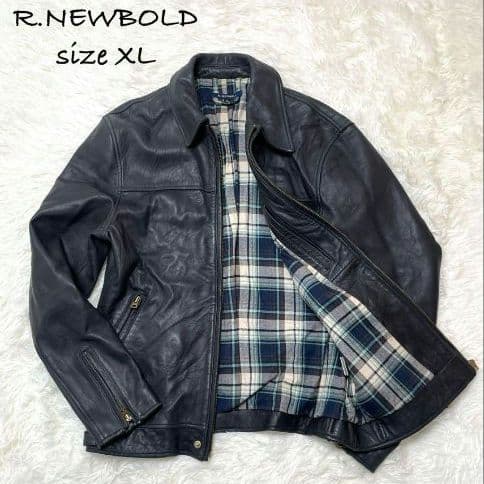 【極上ラムレザー】XL✨R.NEWBOLD シングルライダースジャケット 黒
