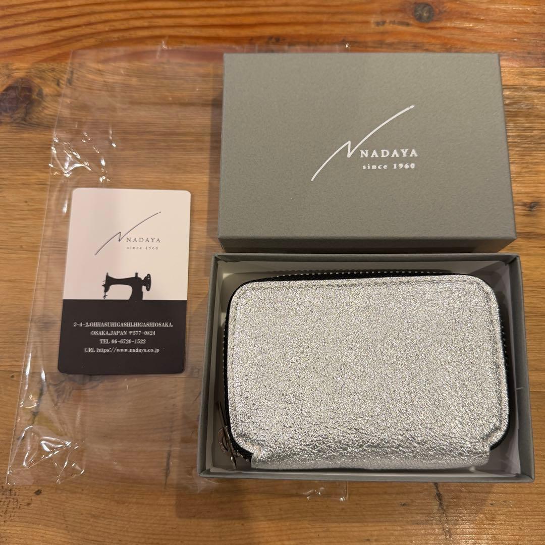 nadaya⭐︎新品mu コンパクト 財布 シルバー ヤギ革 日本製