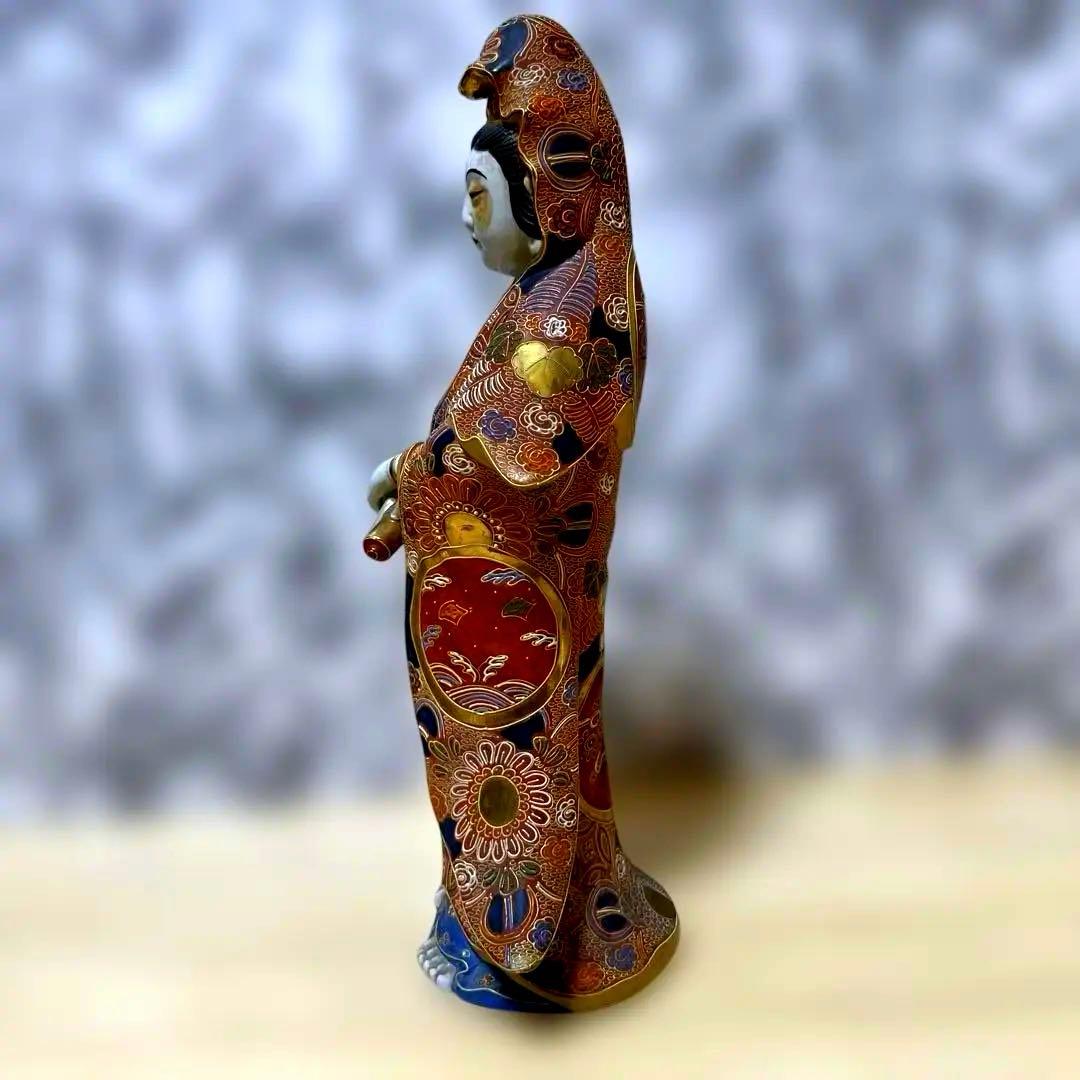 九谷焼　観音菩薩　金彩　骨董品　美術置物　仏像　期間限定値引き