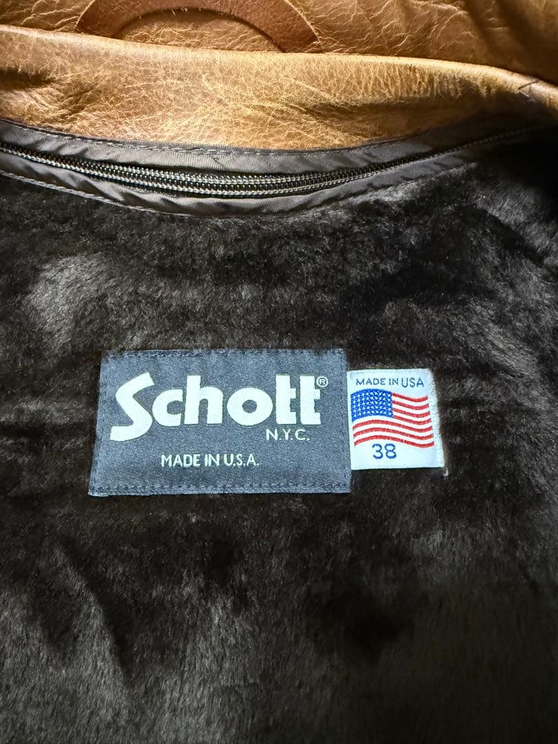 【ひまちゆーり】Schott シングルライダース643 ナバホブラウン