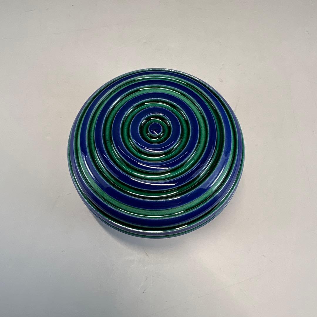 【茶道具】中村翠嵐造　交趾　独楽筋香合（共箱）★送料込★