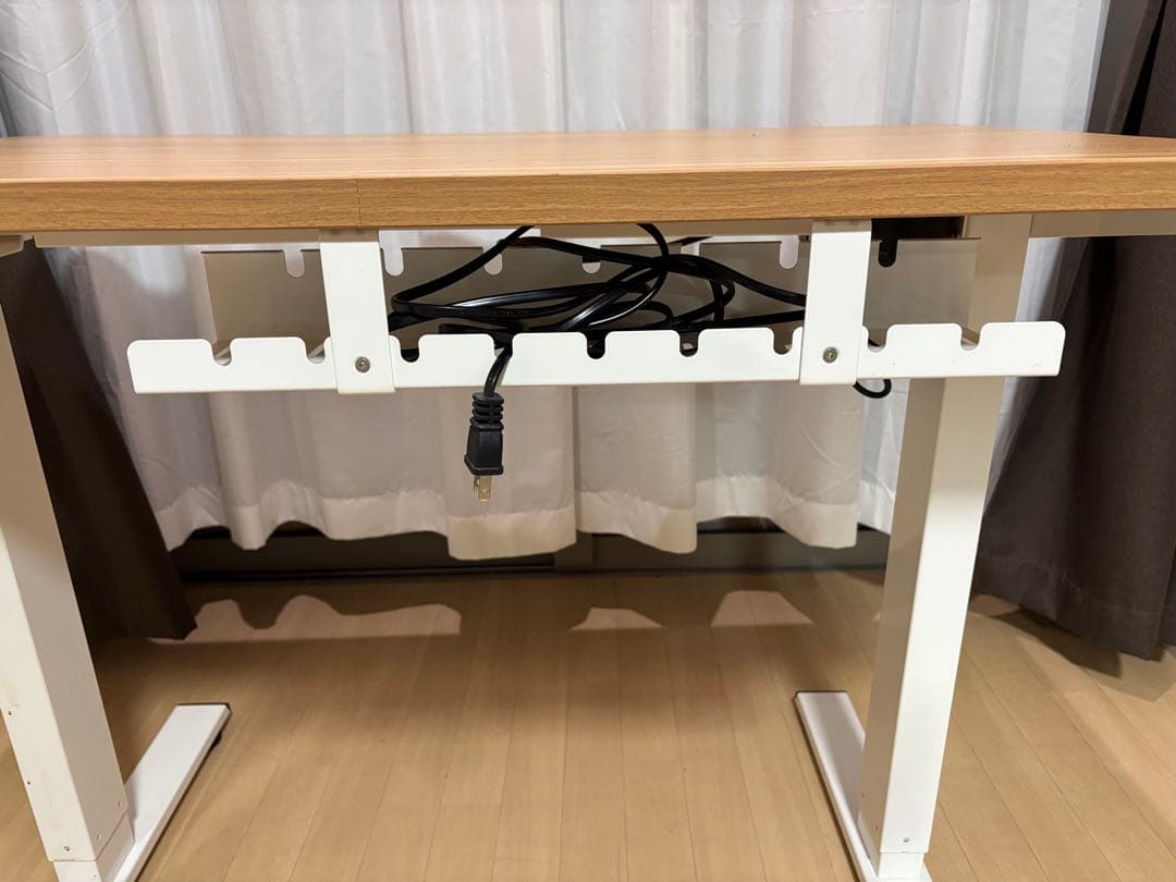 [美品]FlexiSpot 電動昇降デスク ケーブルカゴ・天板付き