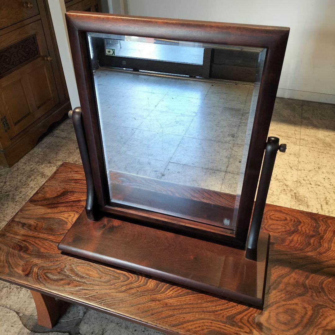 M♦北海道民芸家具　鏡　卓上ミラー