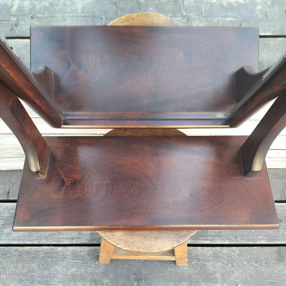 M♦北海道民芸家具　鏡　卓上ミラー