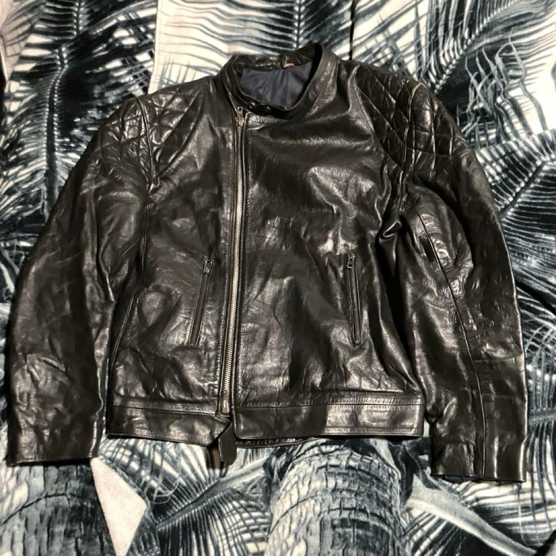 70s ユーロビンテージ フランス製？ シングルライダース ailee zip