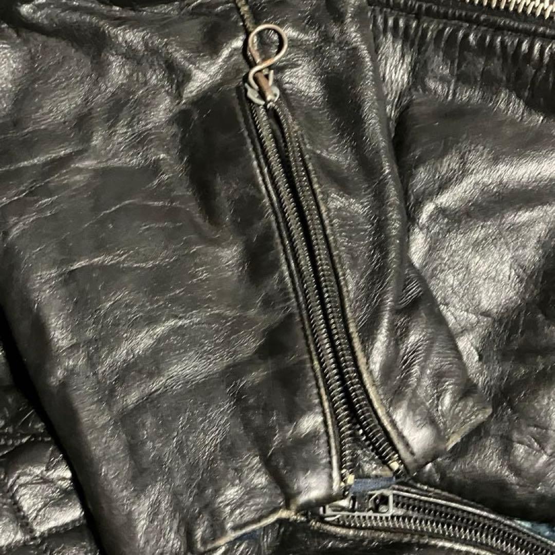 70s ユーロビンテージ フランス製？ シングルライダース ailee zip