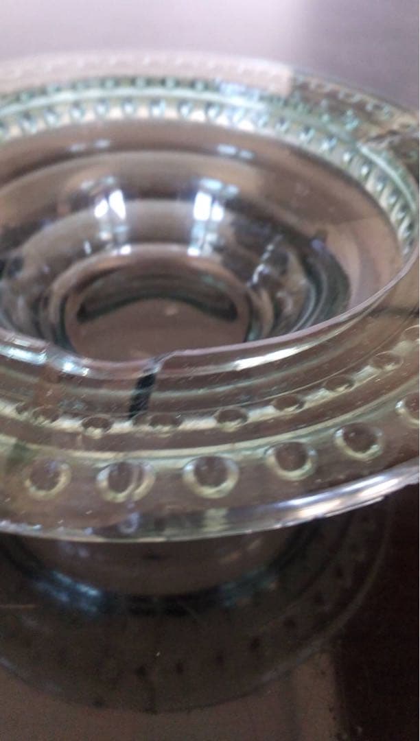 レトロガラス灰皿　昭和レトロ　古道具　プレスガラス　ビンテージ