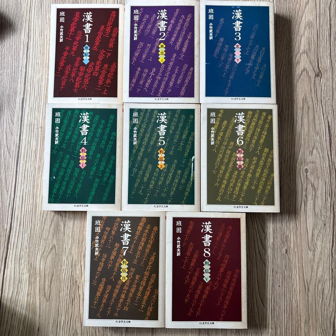 漢書 1-8 全巻セット　ちくま学芸文庫