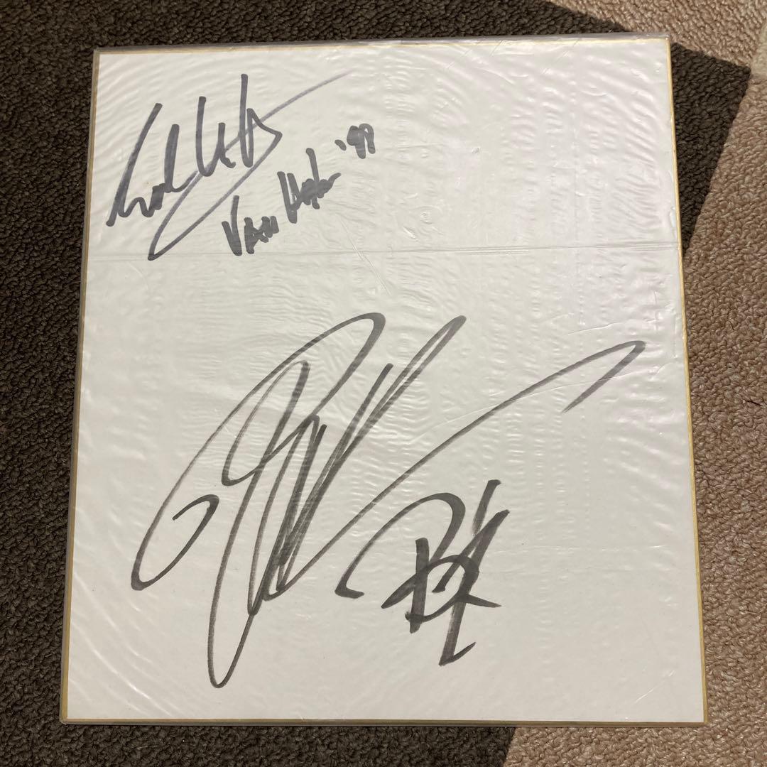 エディ・ヴァン・ヘイレン&B'z松本孝弘　直筆サイン色紙