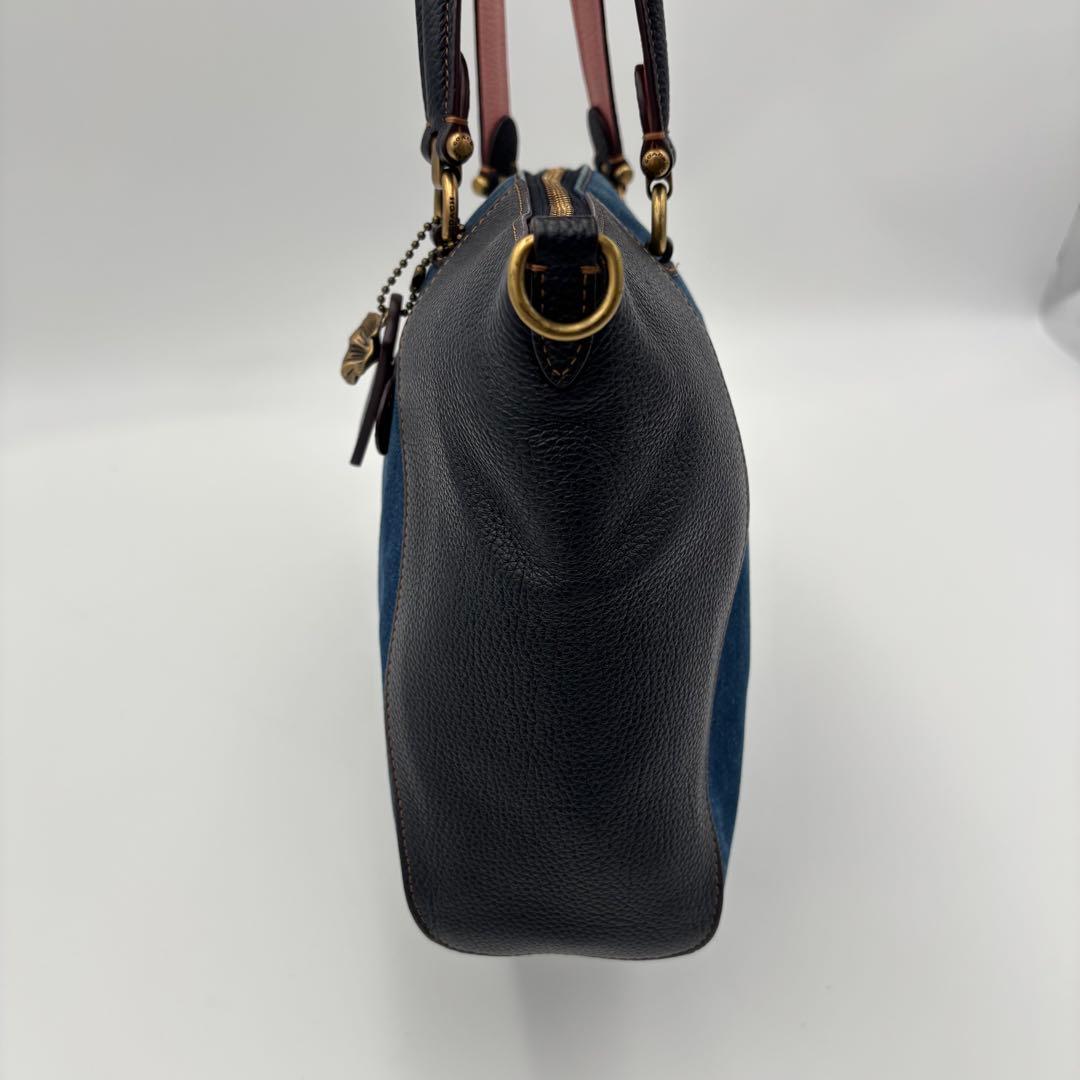 COACH コーチ デニムブルー ショルダーバッグ 2way ティーローズ