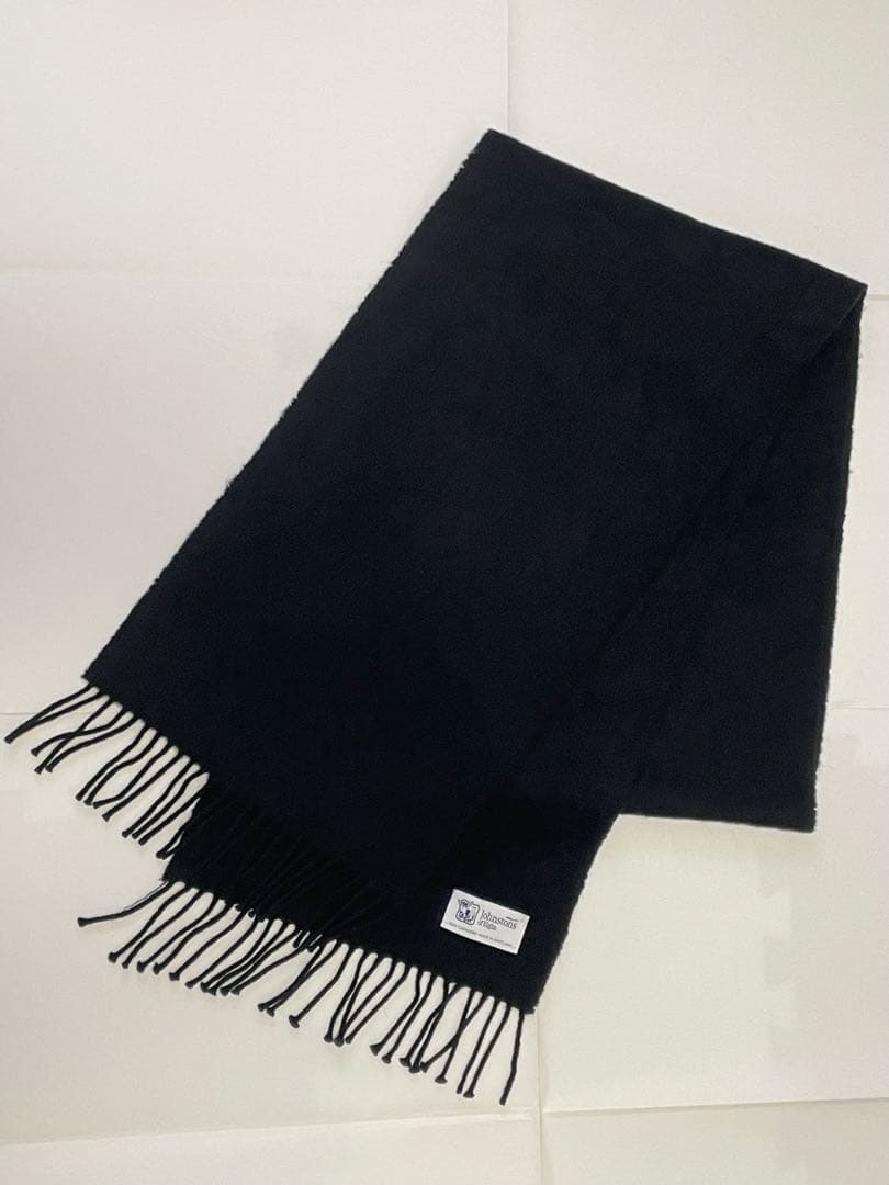 【値下げ】Johnstons 100%ピュアカシミヤストールマフラー　ブラック