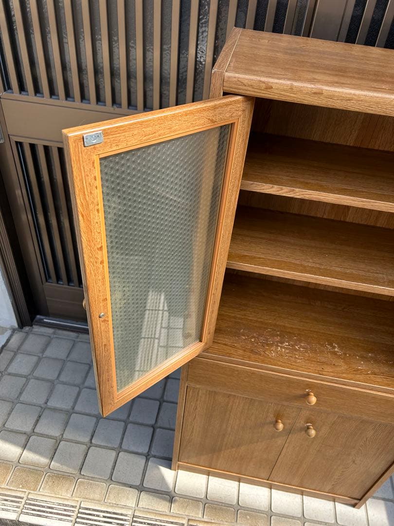 【昭和レトロ・アンティーク】食器棚　カップボード　キャビネット　飾り棚