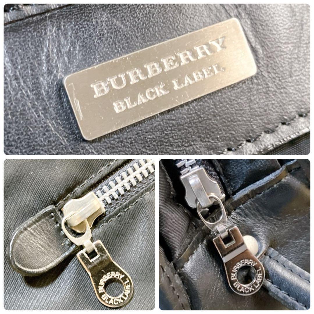 バーバリー ブラックレーベル 良品 ラウンドノバチェックブリーフケース ブラック