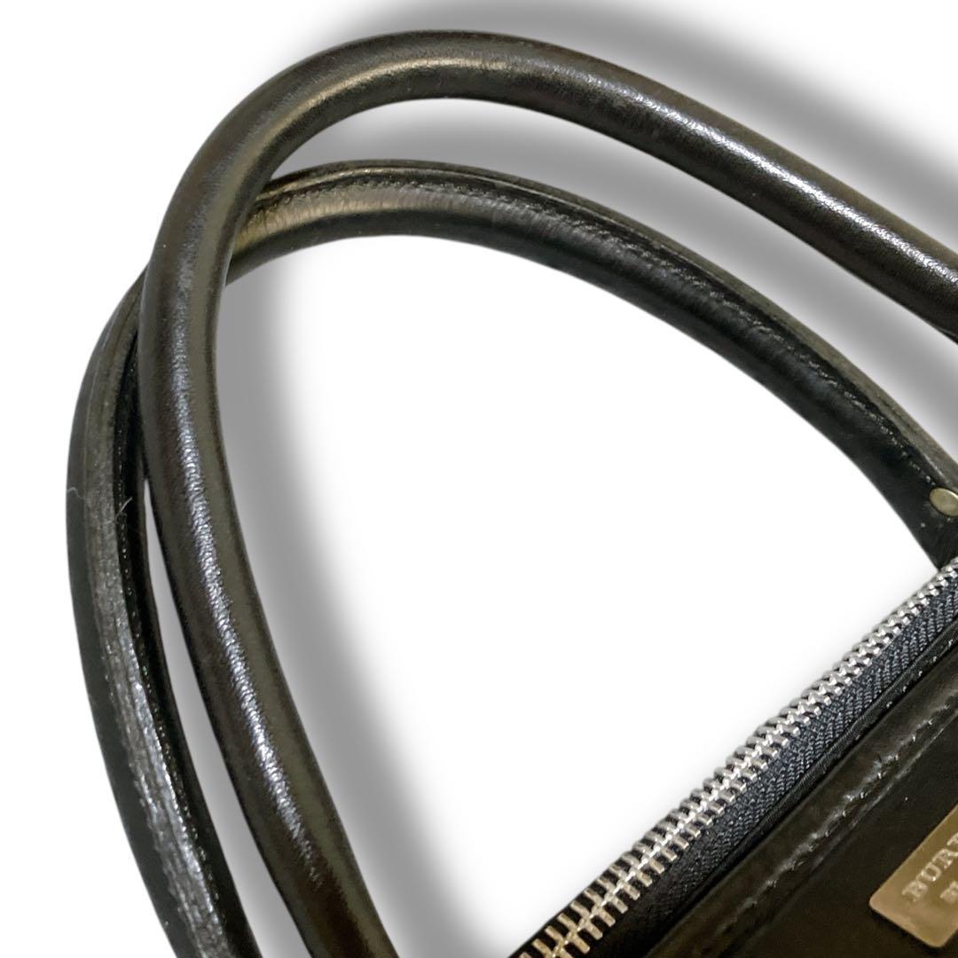 バーバリー ブラックレーベル 良品 ラウンドノバチェックブリーフケース ブラック