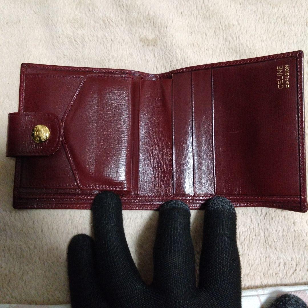 90s CELINE セリーヌ 二つ折り財布 スウェード マカダム コンパクト