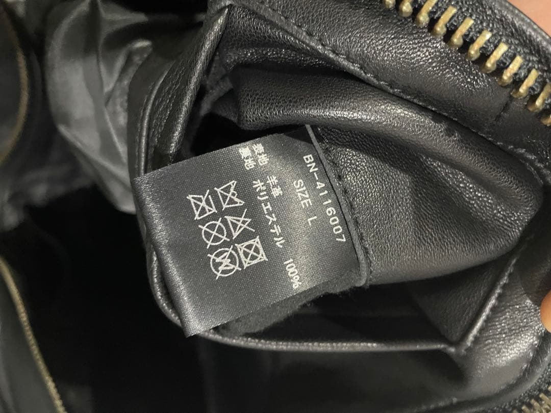 バックナンバー　レザージャケット 羊革 ブラック　シングルライダース　コーチ