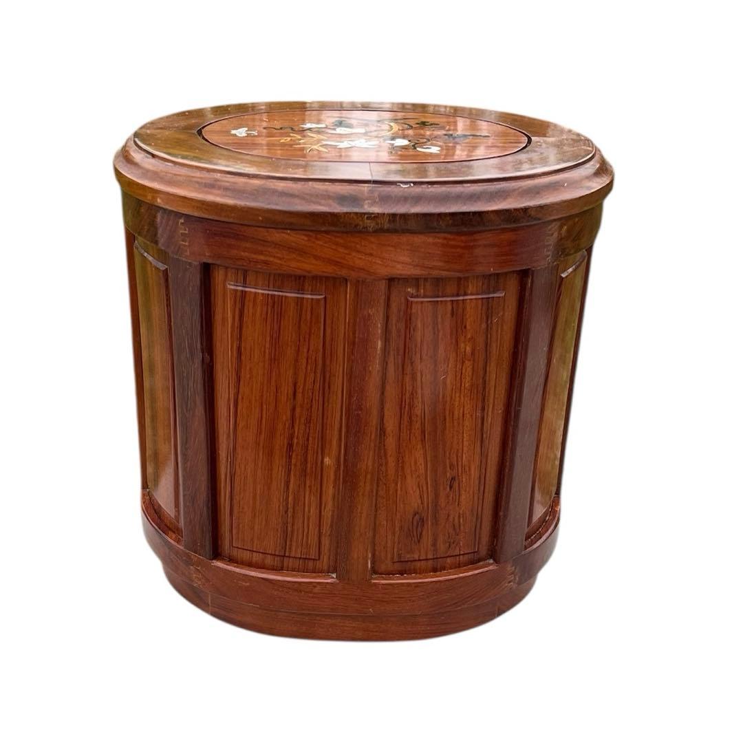 ミニ箪笥　引出三段　象嵌細工　花梨　天然木