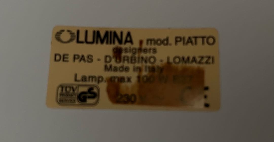 ルミナベッラ　イタリア製　LUMINA社　PIATTO アルミ製ペンダントライト