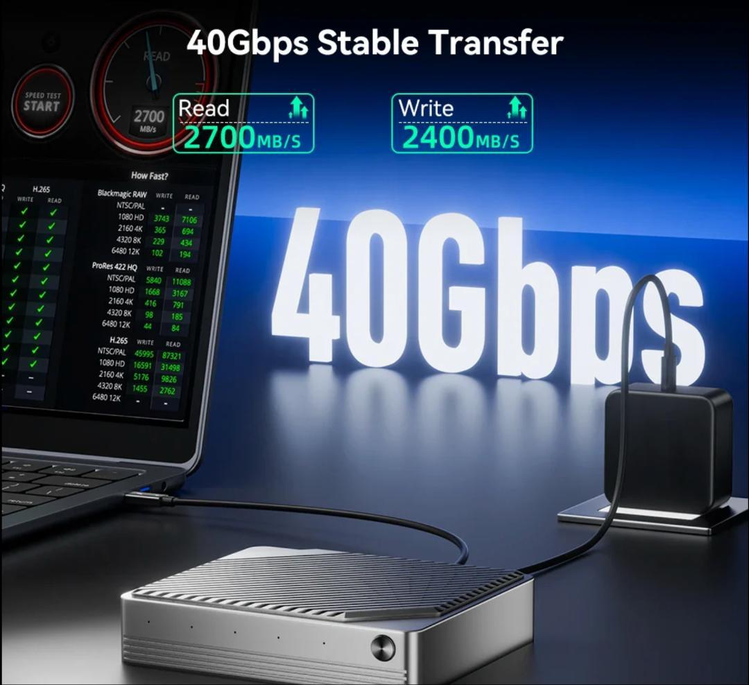 Acasis 4 Bay 40Gbps M.2 NVMe SSD ケース