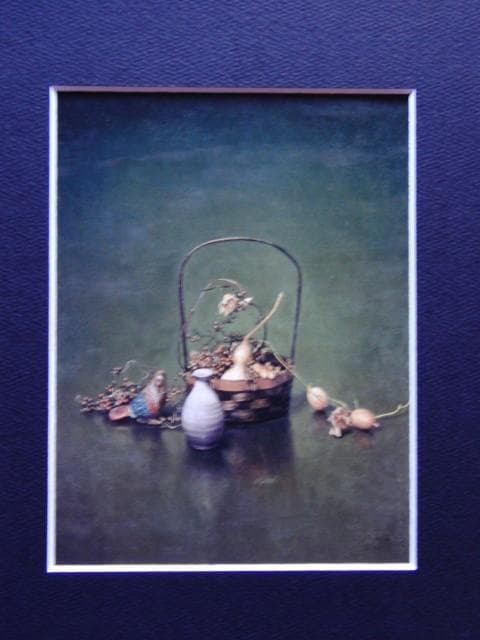 青木美知枝、静物、希少な画集より、新品高級額・額装付、状態良好