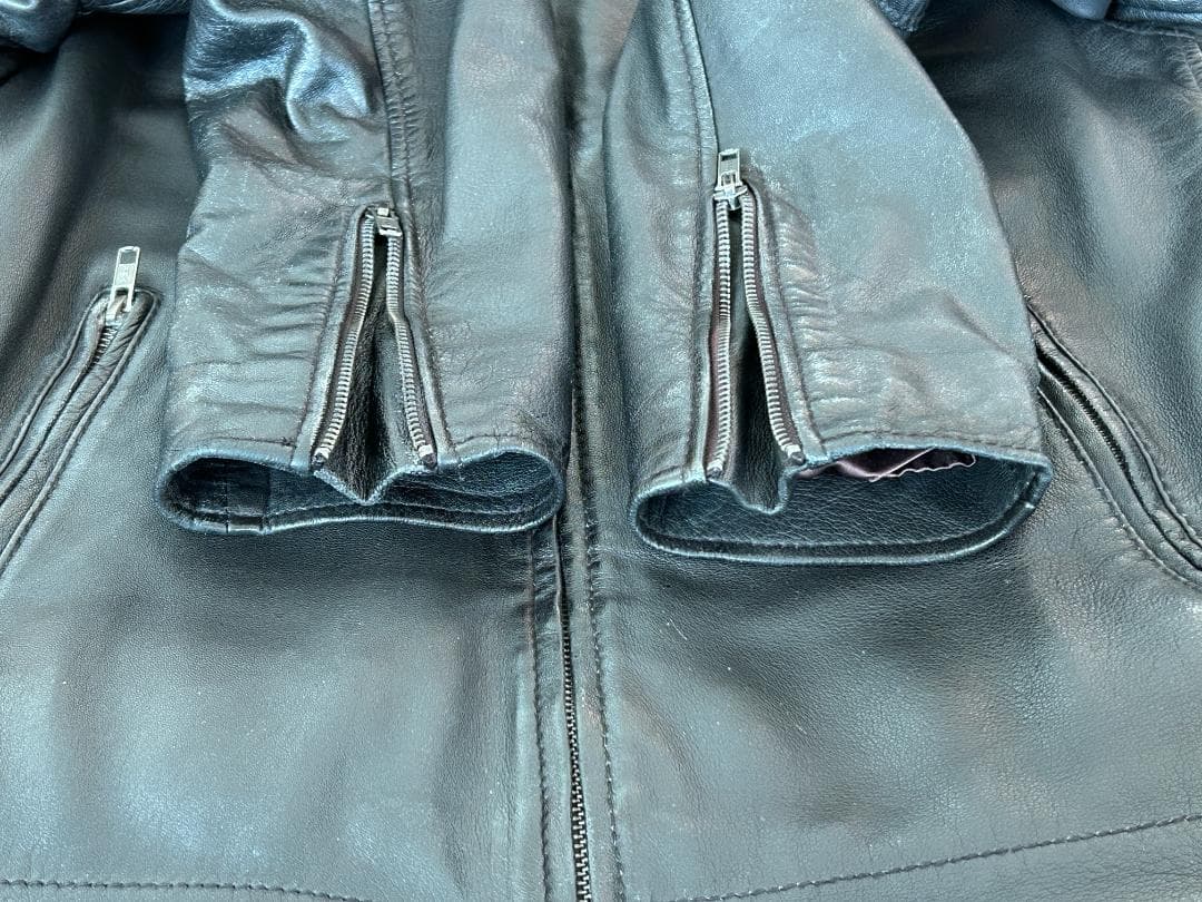 RIDEZ シングル ライダース レザージャケット シープスキン ブラック L