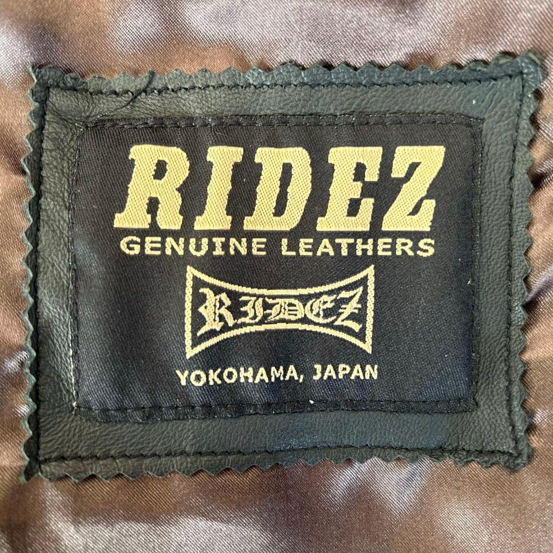 RIDEZ シングル ライダース レザージャケット シープスキン ブラック L