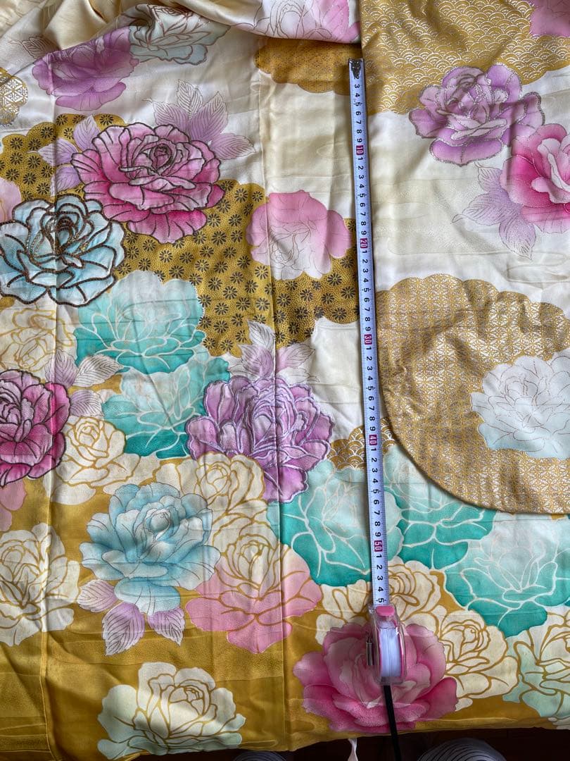 オーダー受付中❣️正絹本格お仕立てお振袖、撮影用お引き摺り大振り袖