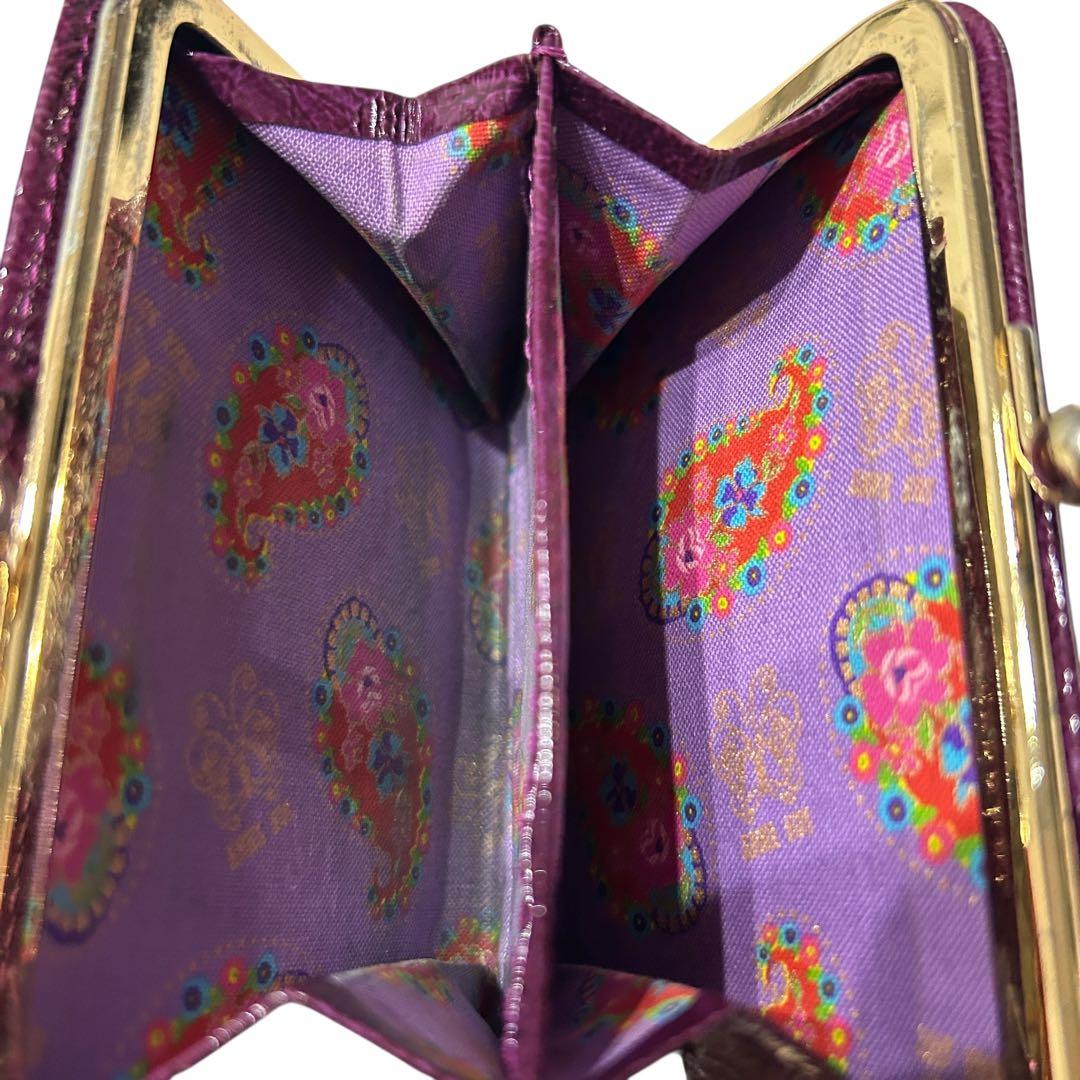 美品 アナスイ 折り財布 がま口 アクセサリー 蝶 レディース パープル 紫
