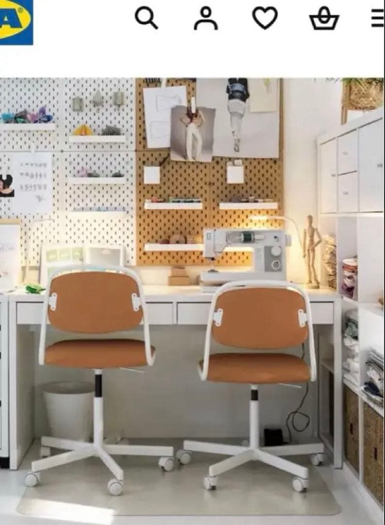 送料込)IKEA MICKE 白 142x50cm 2人用デスク 完成品