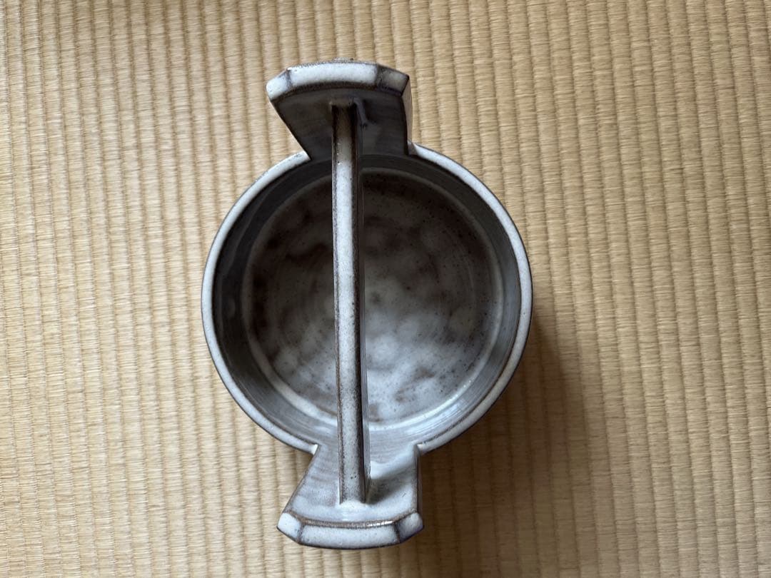 【極美品箱あり】【大幅値下げ！】赤膚焼萩釉手桶形盛器　大塩正人