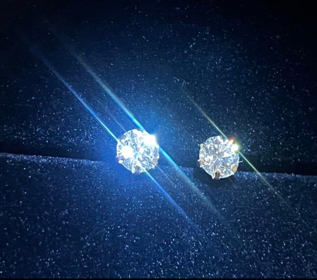 天然ダイヤモンドピアス 計0. 943ct 約1カラット 中央宝石
