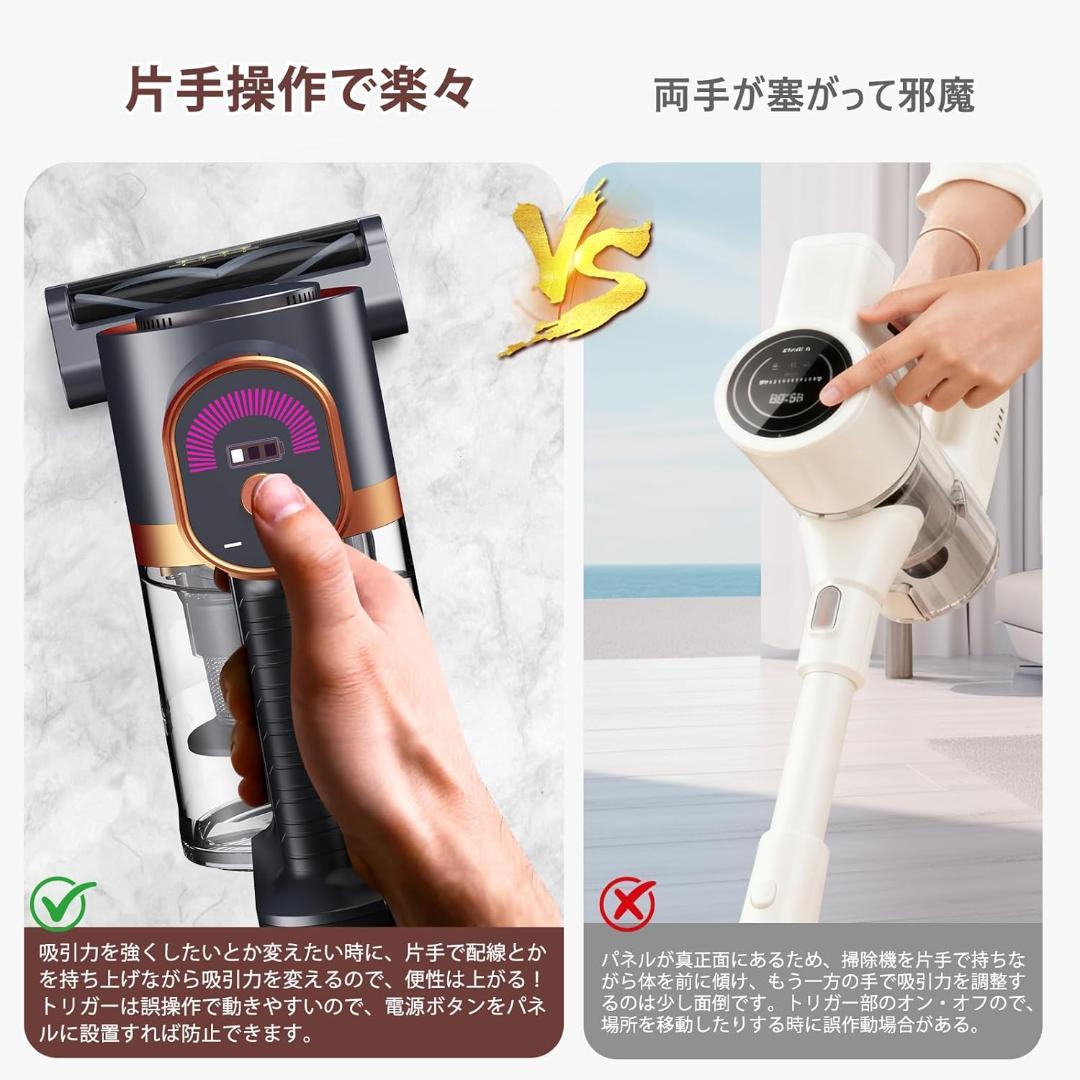 掃除機 コードレス　70Kpa　自立式　充電スタンド　2in1 大掃除　掃除