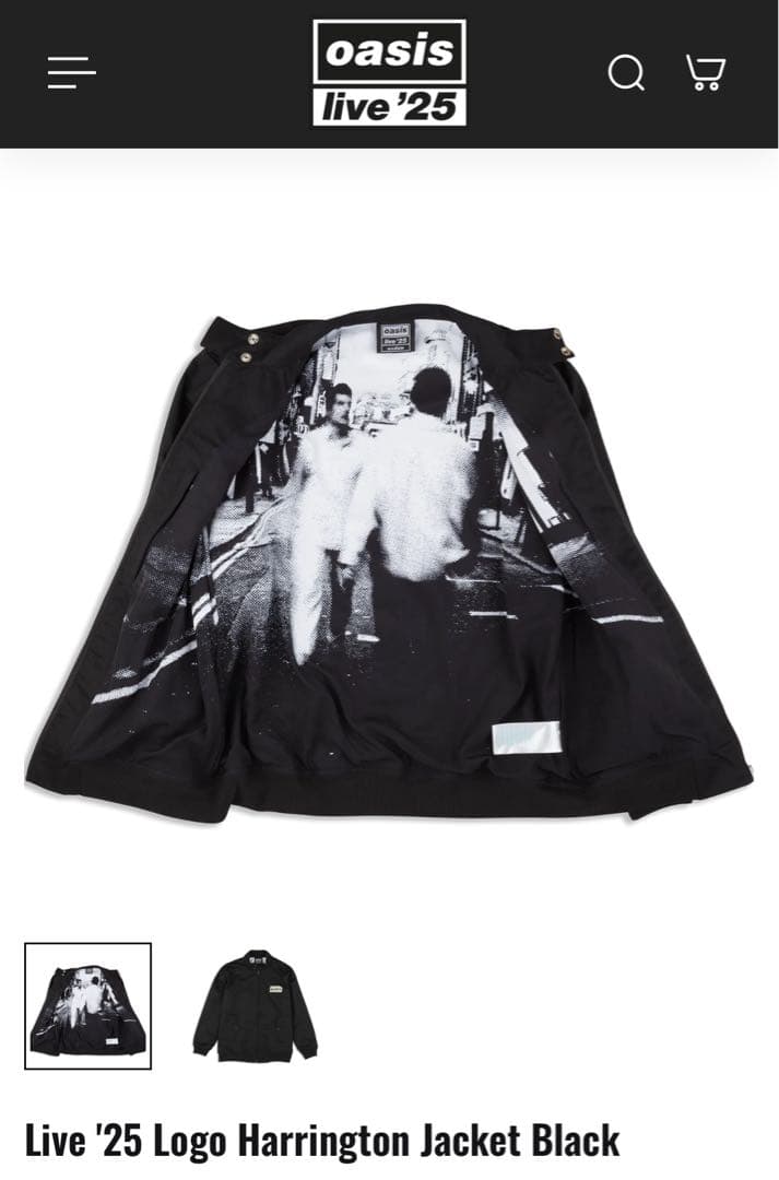 オアシス Oasis Harrington Jacket Black (M)