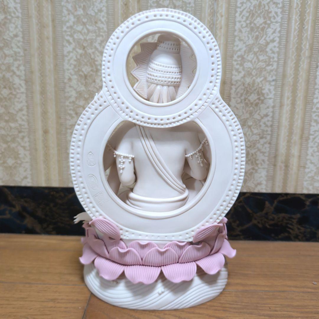 中国 工芸品 古唐物 徳化窯 彩陶 如意輪観音菩薩像 置物 仏像 民芸品