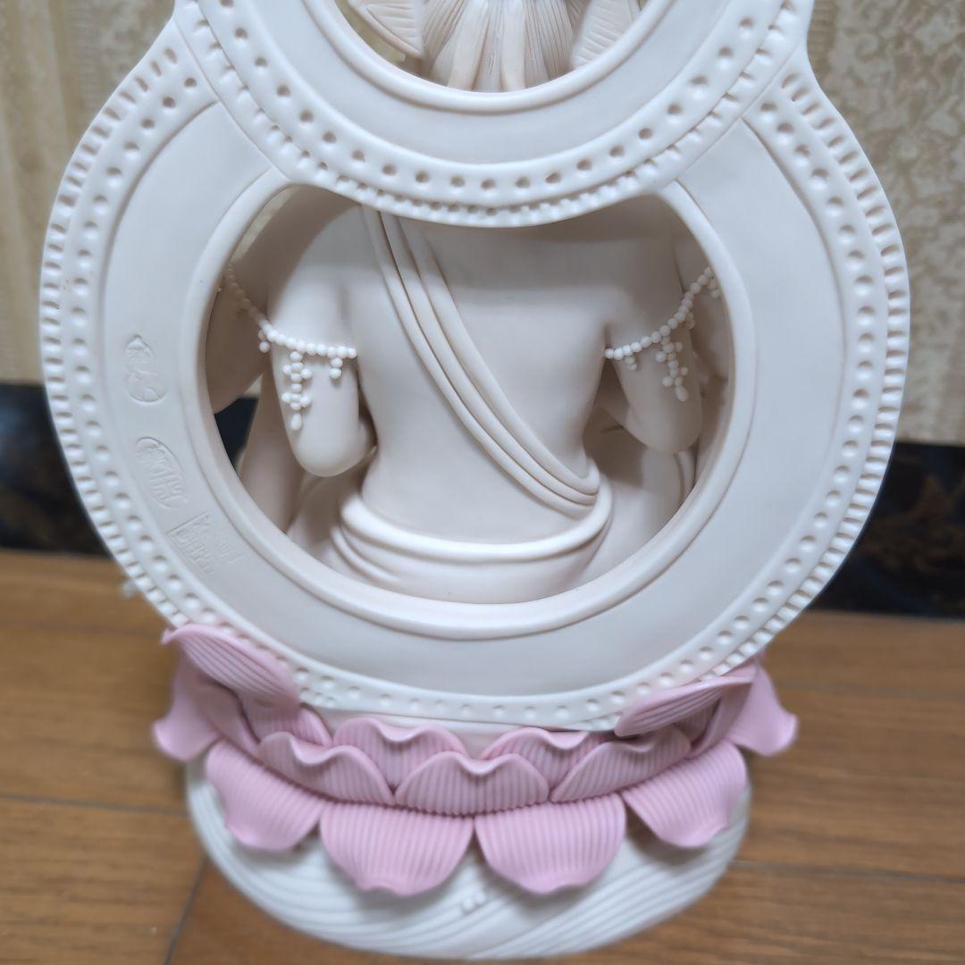 中国 工芸品 古唐物 徳化窯 彩陶 如意輪観音菩薩像 置物 仏像 民芸品