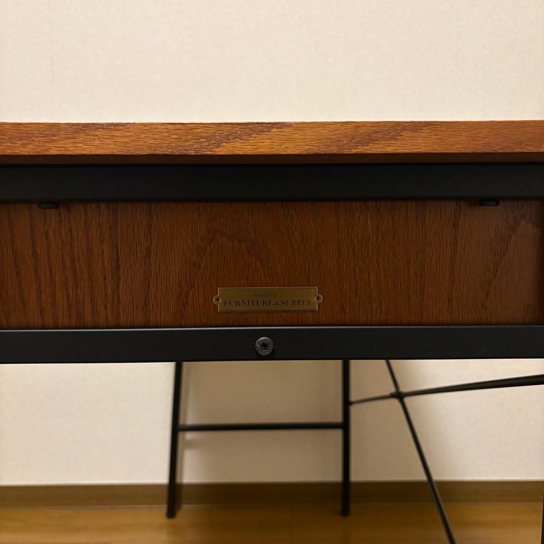 3/23まで nikoand ニコアンド デスク 机 ブラウン 木目 引き出し
