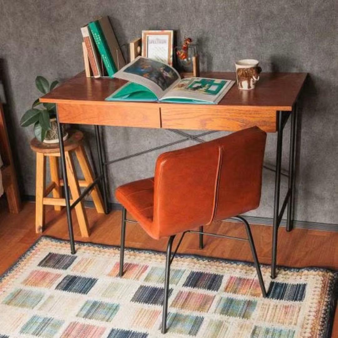 3/23まで nikoand ニコアンド デスク 机 ブラウン 木目 引き出し