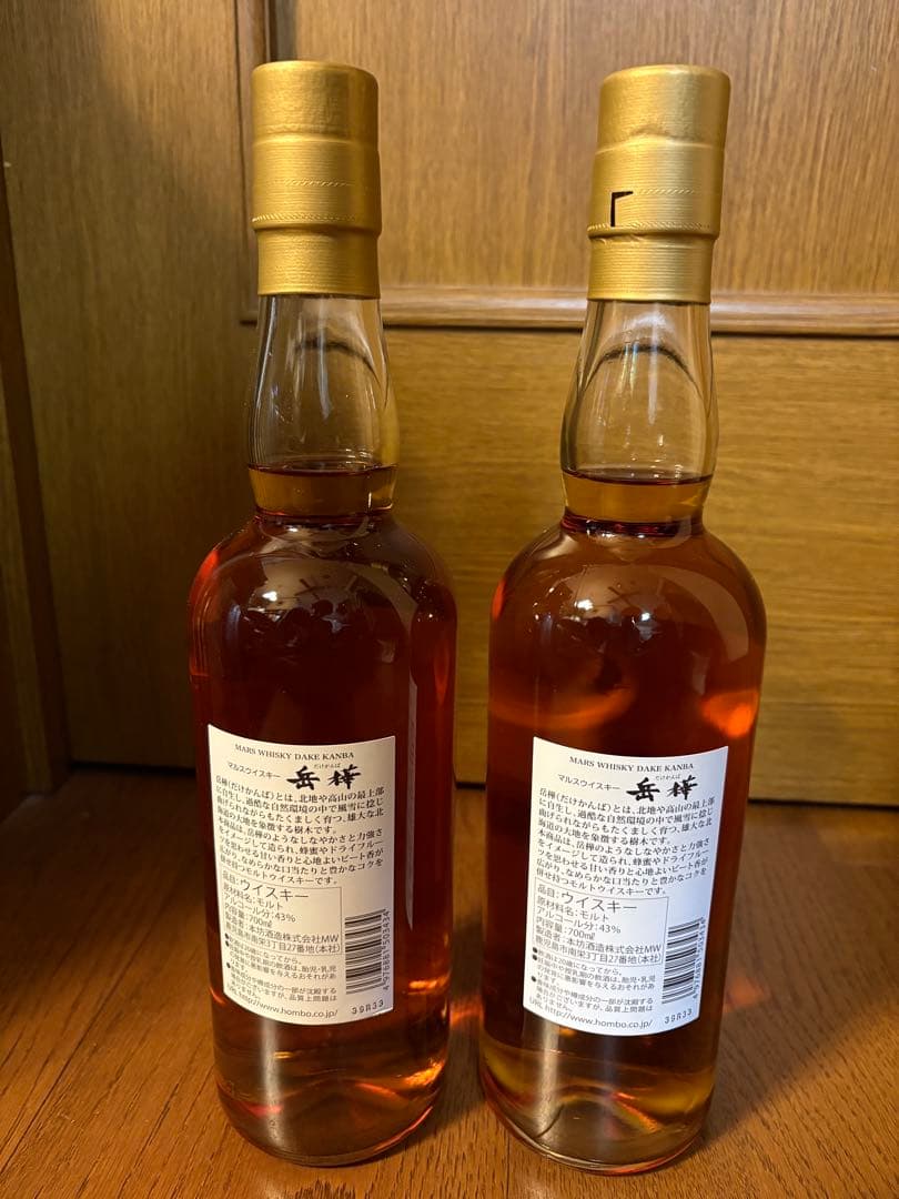 本坊酒造　岳樺 (だけかんば) 箱付　ブレンデッドモルトウイスキー 2本セット