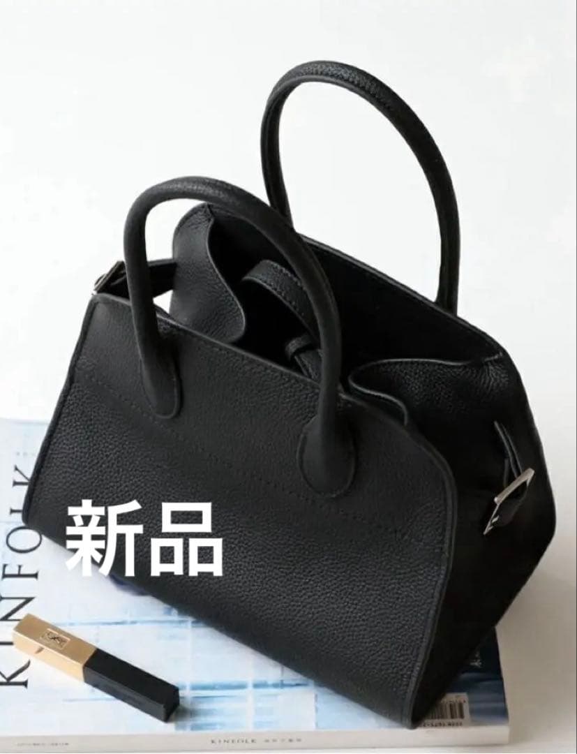 新品THE ROWロゴ付き バッグ ノベルティ マルゴー10 本革　黒